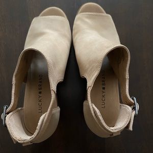 Lucky Brand peep toe booties